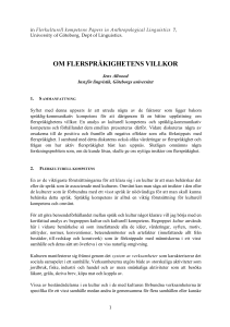 om flerspråkighetens villkor