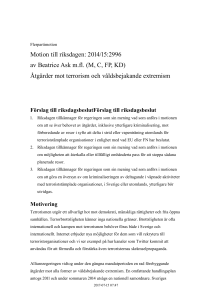 201415M129 Åtgärder mot terrorism och våldsbejakande extremism