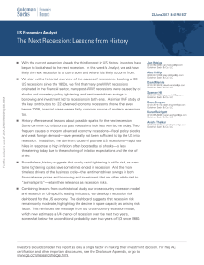 Goldman Sachs - Next recession lessons from history