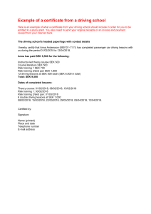 unionen example traficc school english