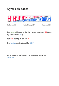 Anpassat - Syror och baser 